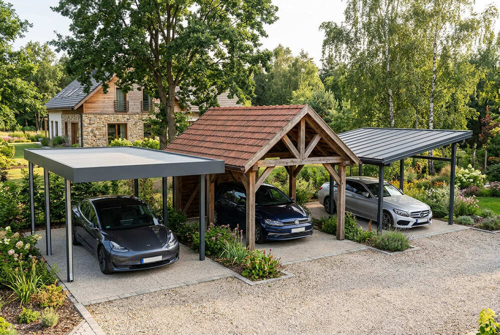 Pultdach, Satteldach oder Flachdach – Welche Dachform passt zu Ihrem Carport?